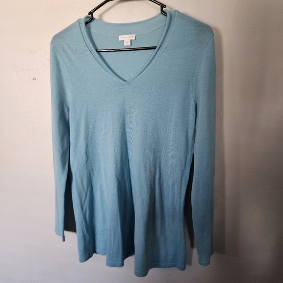 J. Jill Sweaters - J.Jill Women's XS Light Blue V-Neck Women's Top Sweater 100% Merino Wool Shirt
